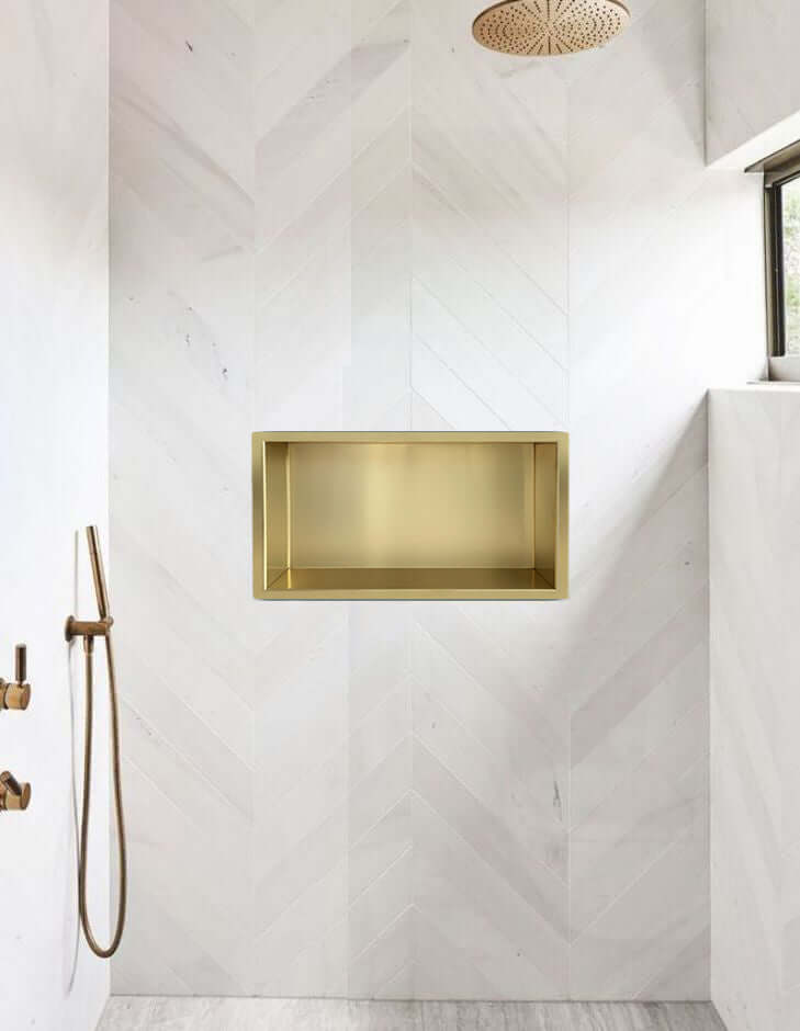 Wiesbaden Inbouwnis 30x60x10 cm Geborsteld Messing Goud