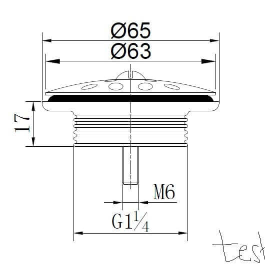 Bouchon en laiton Wiesbaden chrome grille 5/4"