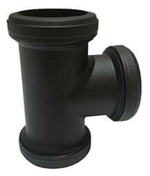 Raccord en T Koppel Wiesbaden 32 mm pour tube de sol en noir mat