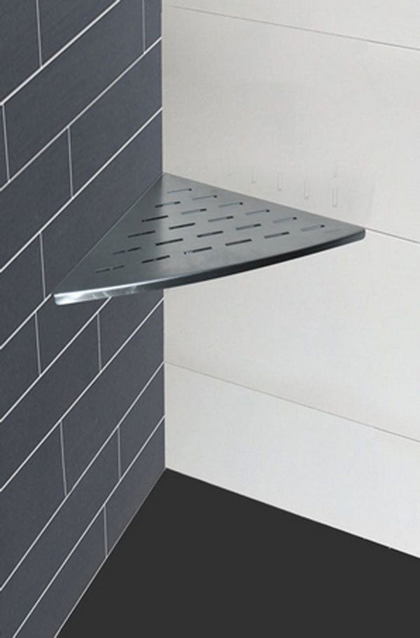 Étagère d'angle encastrée 29 x 29 cm inox