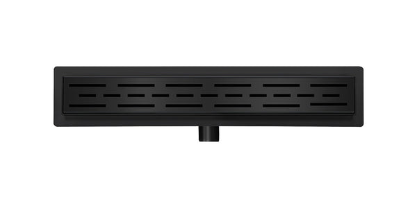 Caniveau de douche avec bride et grille 50 x 7 cm mat noir