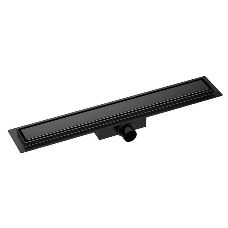 Suus Douchegoot avec Grille de Carrelage et Bride Wiesbaden 90X7 Cm en Mat Noir
