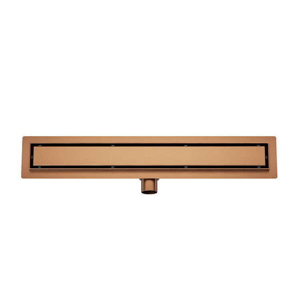 Suus Douchegoot avec Grille de Carrelage et Bride Wiesbaden 90x7 cm Bronze Brossé Cuivre