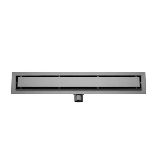Suus Douchegoot avec Grille de Carrelage et Bride Wiesbaden 90X7 Cm en Gunmetal
