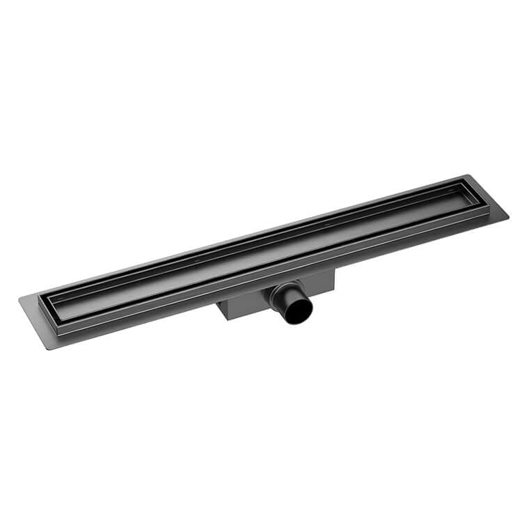 Wiesbaden Suus 100x7 cm Gunmetal Douchegoot met Tegelrooster en Flens