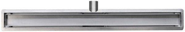 Caniveau de douche avec bride et grille de carrelage 120 x 7 cm inox