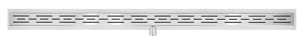 Douchecanal écologique avec bride et grille 120 x 7 cm inox