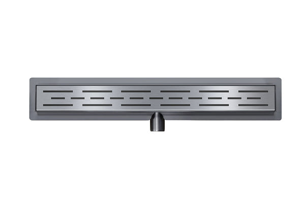 Caniveau de douche avec bride et grille 80 x 7 cm gunmetal PVD