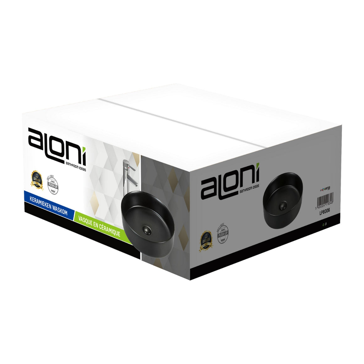 Aloni Fira Waskom – Inclusief Click Waste – Mat Zwart #kleur_mat-zwart