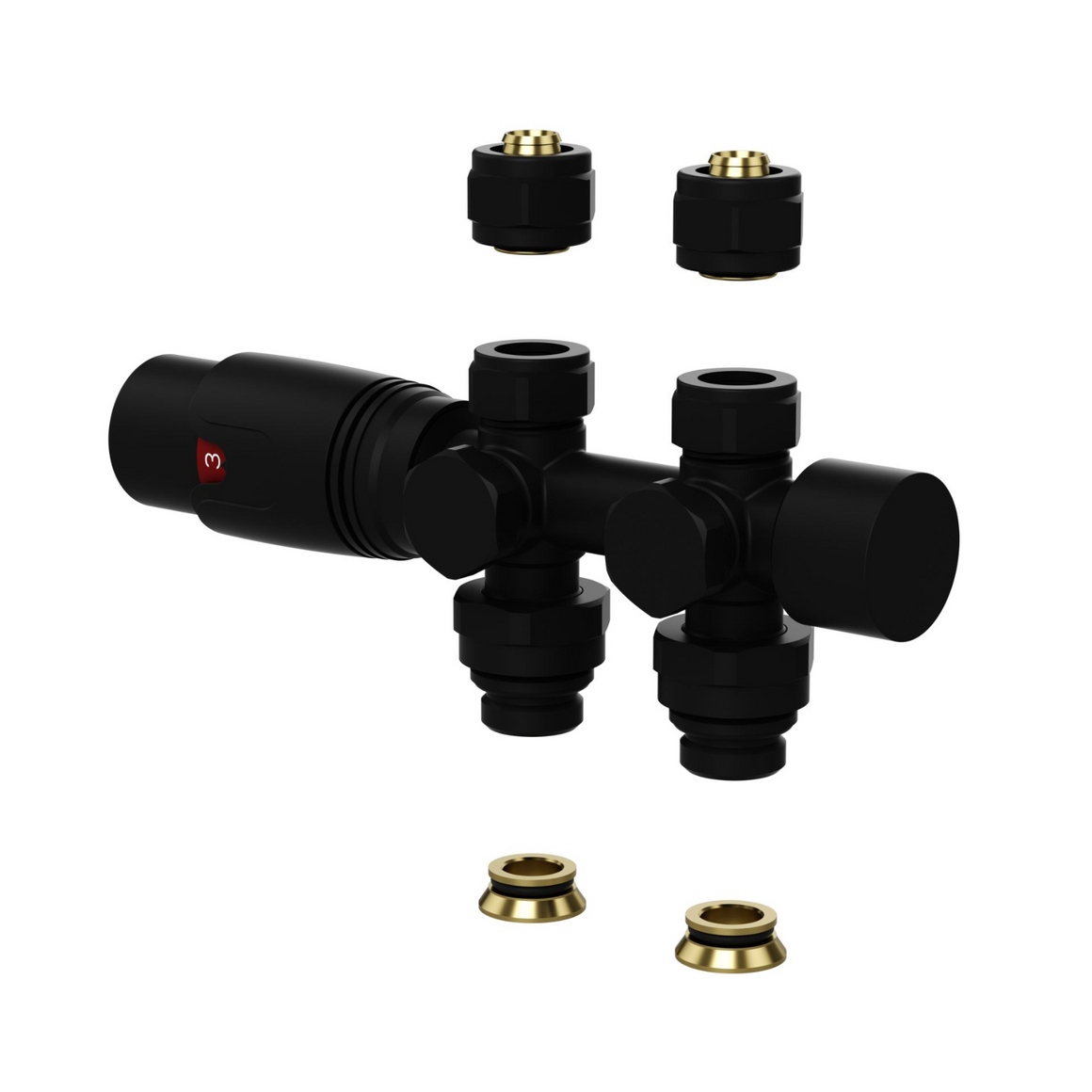 BELRAD Thermostatische Radiatorkraan – Muur- en Vloeraansluiting – 1/2MX16/2 M30 #variant_56365752090948