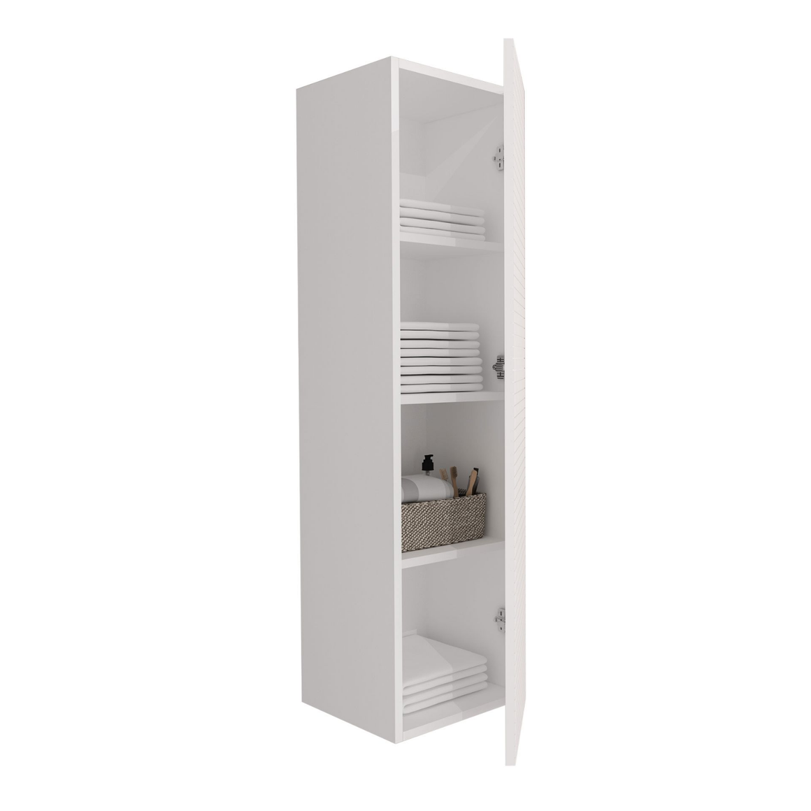 ALONI ELITE hoge badkamerkast – Horizontaal reliëf – Softclose