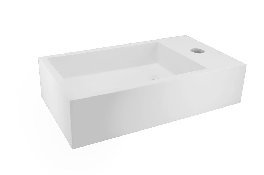 Wiesbaden Lotte fontein solid surface mat wit / Rechts - productfoto