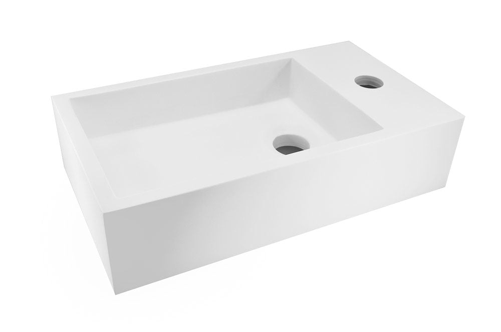 Wiesbaden Lotte fontein solid surface mat wit / Rechts - productfoto