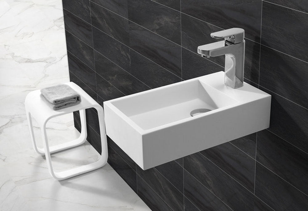 Wiesbaden Lotte fontein solid surface mat wit / Rechts - detailfoto