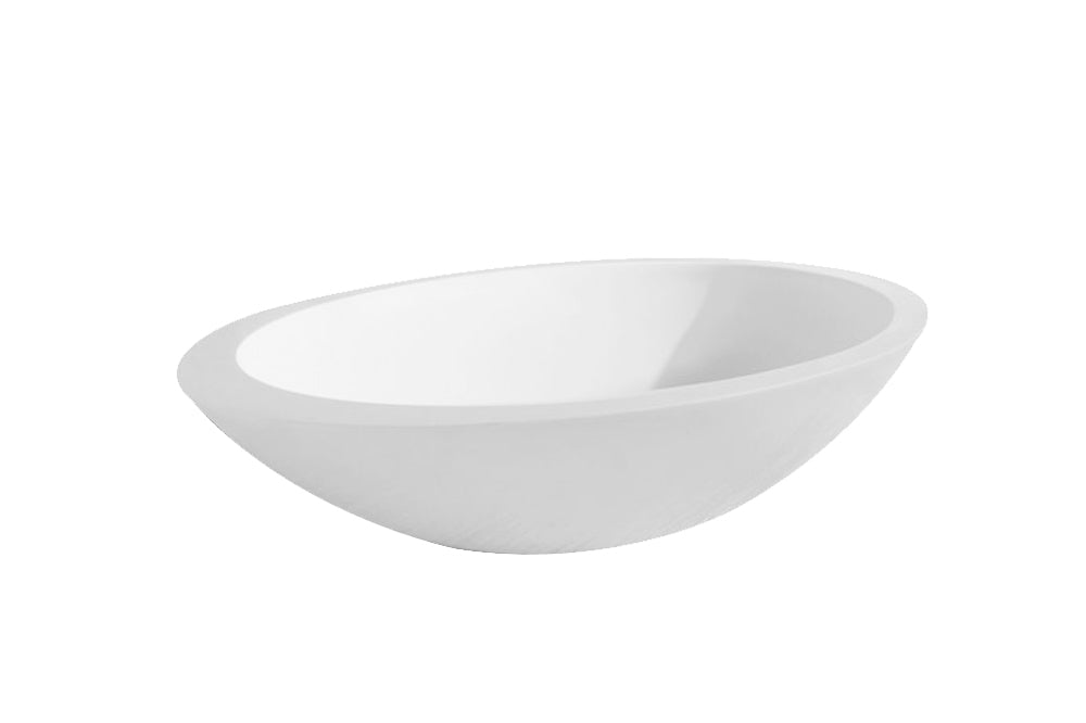 Wiesbaden Kim waskom ovaal solid surface mat wit - productfoto