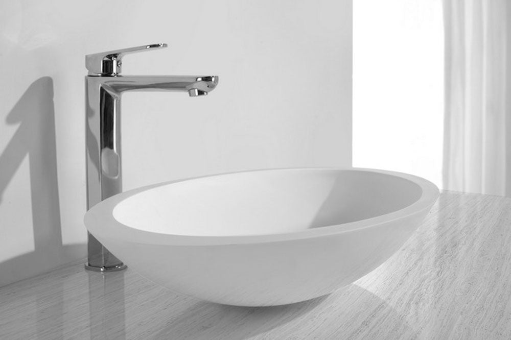Wiesbaden Kim waskom ovaal solid surface mat wit - detailfoto