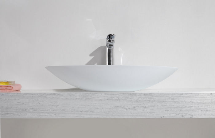 Wiesbaden Kim waskom ovaal solid surface mat wit - detailfoto