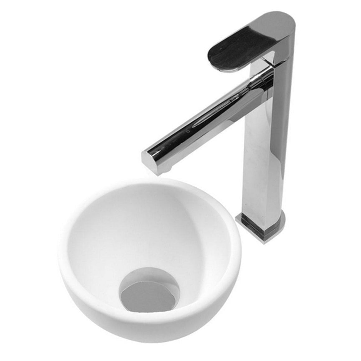 Wiesbaden Tessa waskom rond solid surface mat wit - productfoto