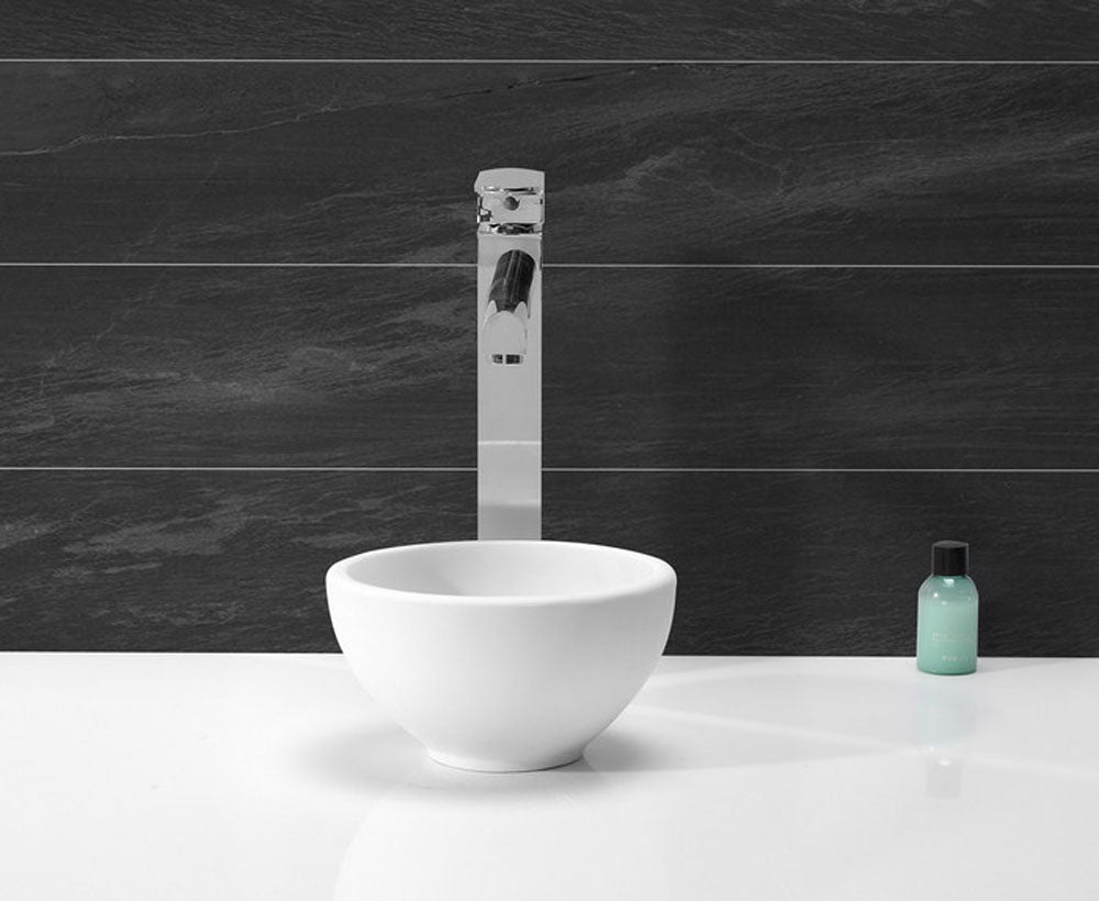 Wiesbaden Tessa waskom rond solid surface mat wit - detailfoto