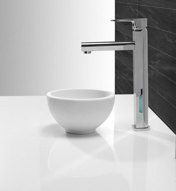 Wiesbaden Tessa waskom rond solid surface mat wit - detailfoto