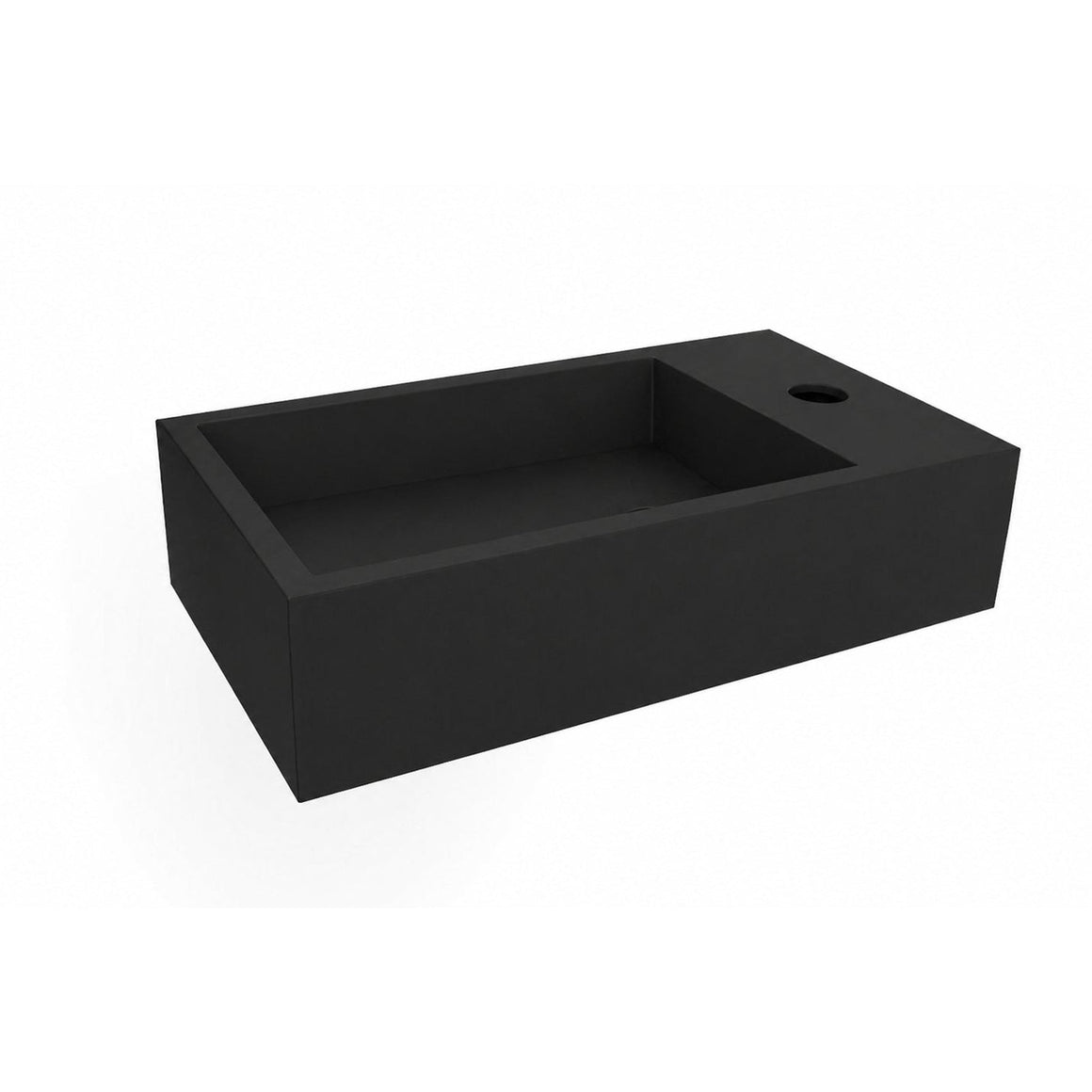 Wiesbaden Lotte fontein solid surface mat zwart / Rechts - productfoto