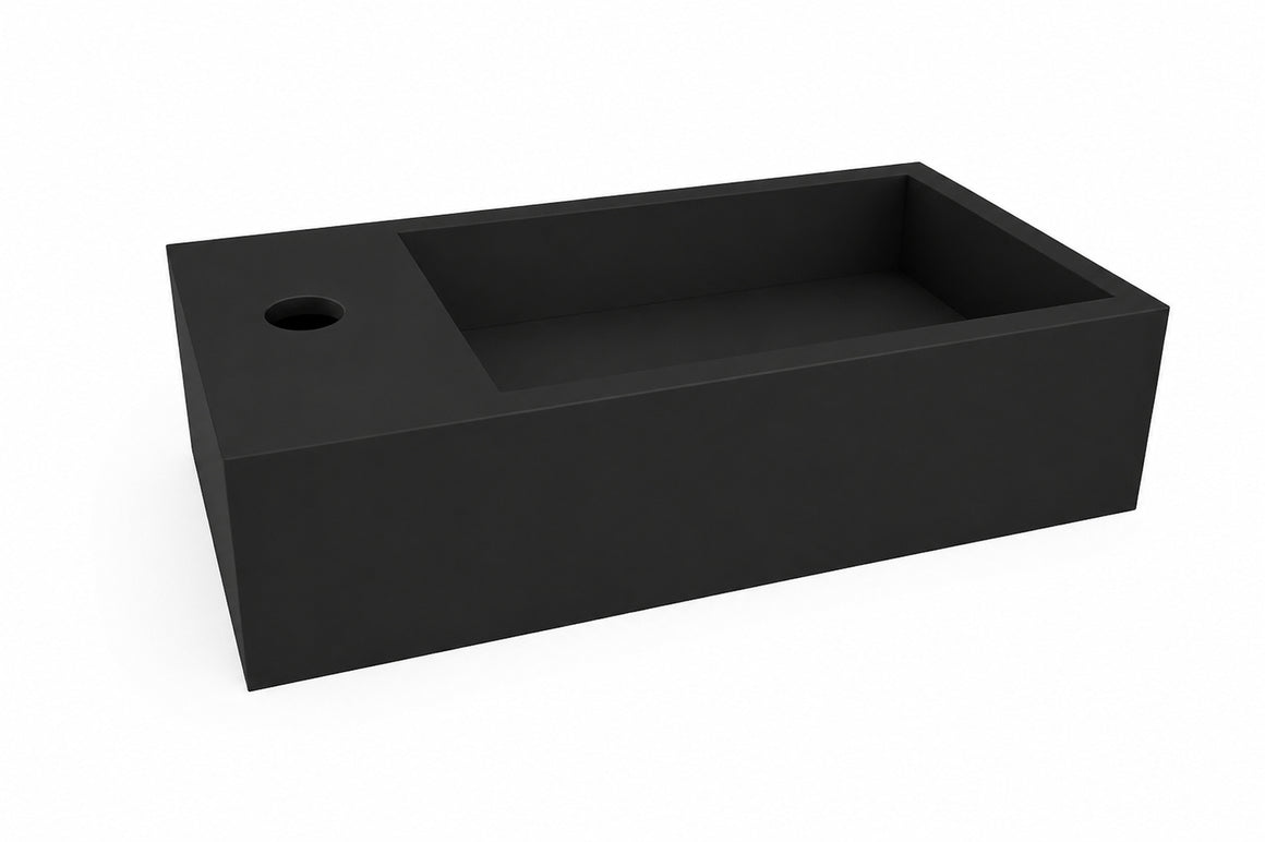 Wiesbaden Lotte fontein solid surface mat zwart / Links - productfoto