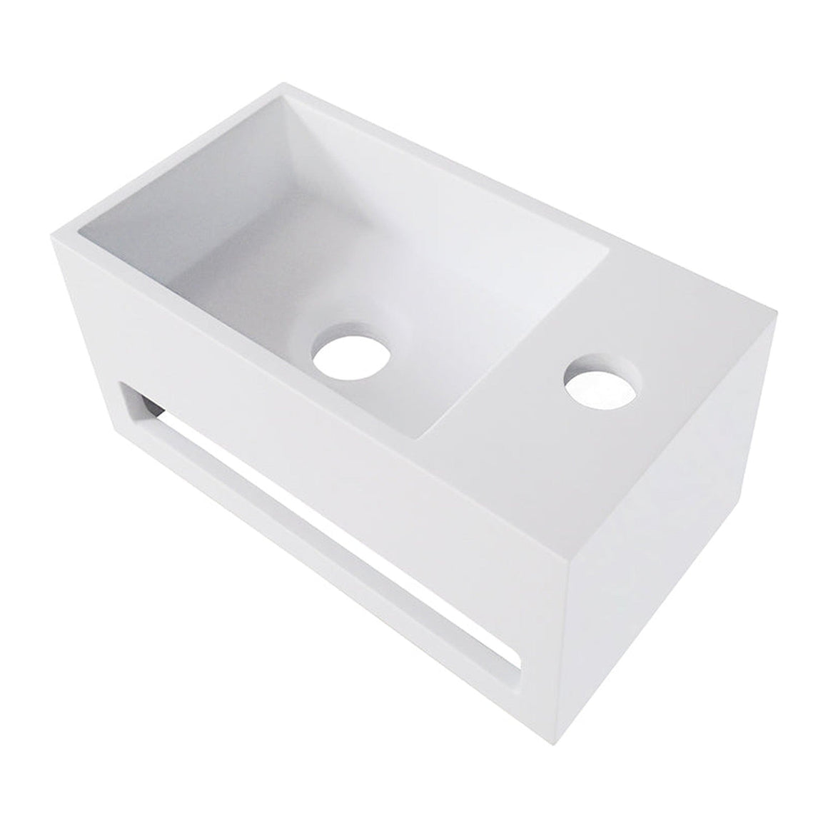 Wiesbaden Wiesbaden Julia fontein solid surface 35x20x16 mat wit / Rechts - productfoto