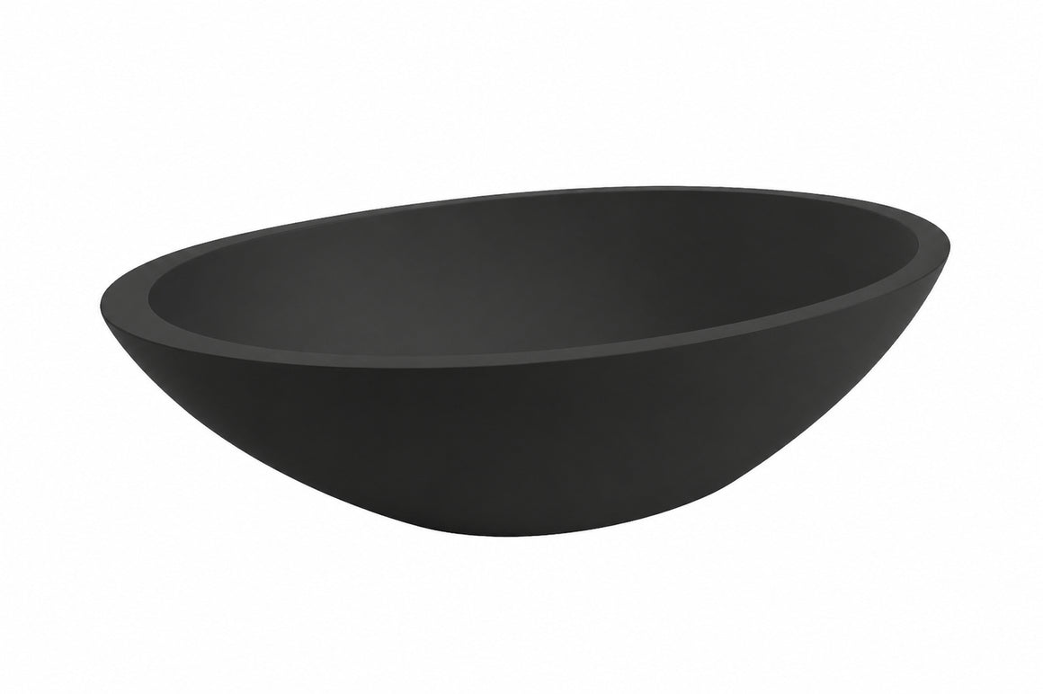 Wiesbaden Kim waskom ovaal solid surface mat zwart - productfoto