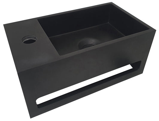 Wiesbaden Wiesbaden Julia fontein solid surface 35x20x16 mat zwart / Links - productfoto