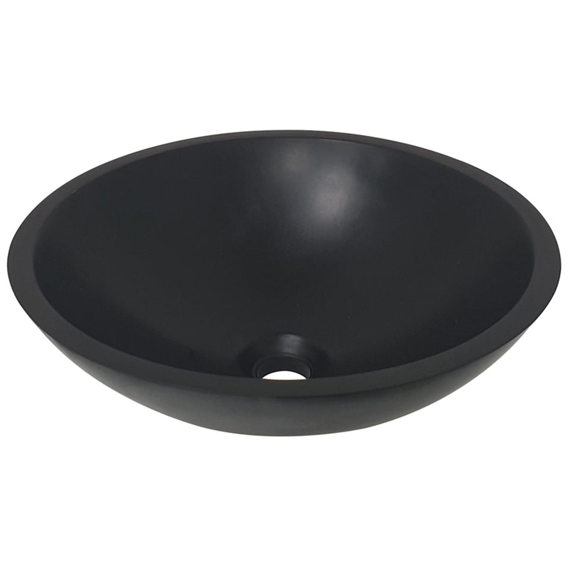 Wiesbaden Valerie waskom rond solid surface Mat zwart - productfoto