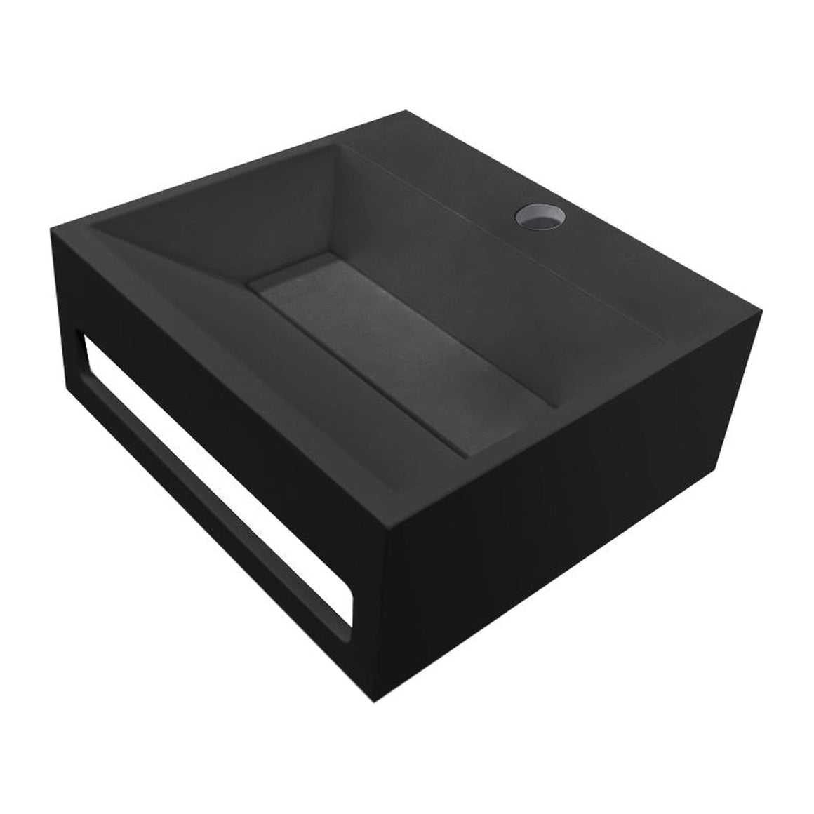 Wiesbaden Wiesbaden Julia fontein solid surface 30x28x12,5 mat zwart - productfoto