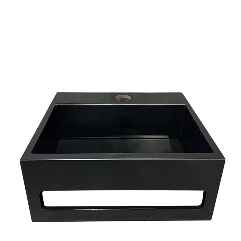 Wiesbaden Wiesbaden Julia fontein solid surface 30x28x12,5 mat zwart - productfoto