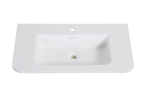 Wiesbaden Laro Wastafel Solid Surface met Ronde Hoeken