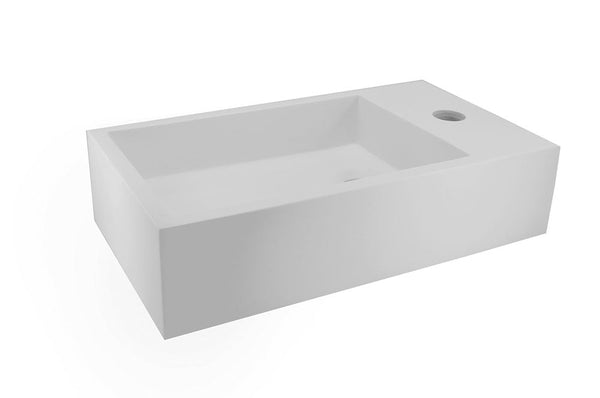 Fontaine Lotte droite 40 x 22 x 10 cm surface solide mat blanc