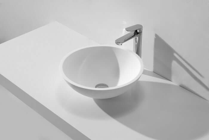 Montage en surface Vasque Solid Surface Wiesbaden Rond 43X43X13 Cm