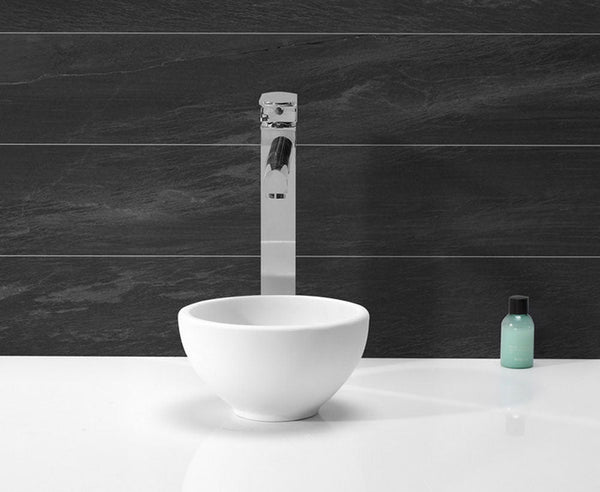 Aufbau Solid Surface Waschbecken Wiesbaden Rund 20x20x11 cm