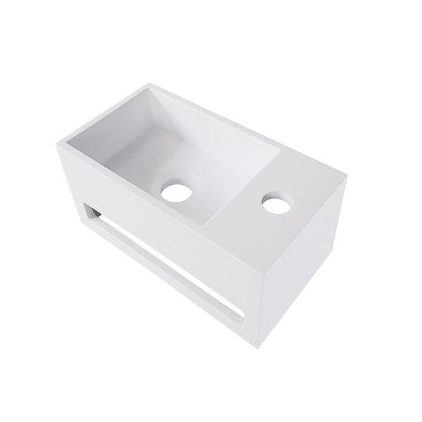 Julia fontein droite 35 x 20 x 16 cm surface solide mat blanc