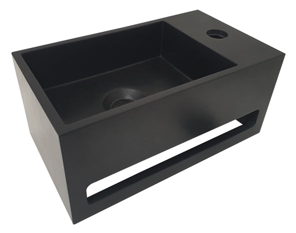 Julia fontein droite 35 x 20 x 16 cm surface solide mat noir
