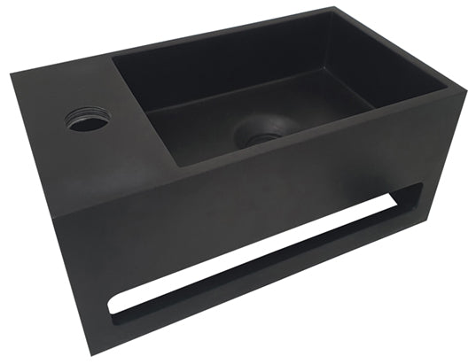 Julia fontein gauche 35 x 20 x 16 cm surface solide mat noir