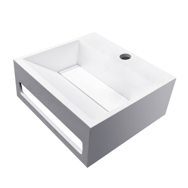 Julia fontein 30 x 28 x 12,5 cm surface solide mate blanche