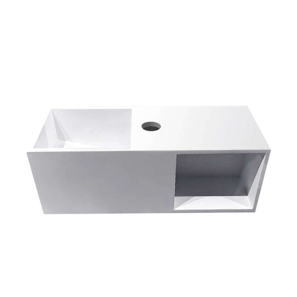 Fontaine Julia Wiesbaden 54X20X20Cm avec Niche en Solid Surface, Mat Blanc