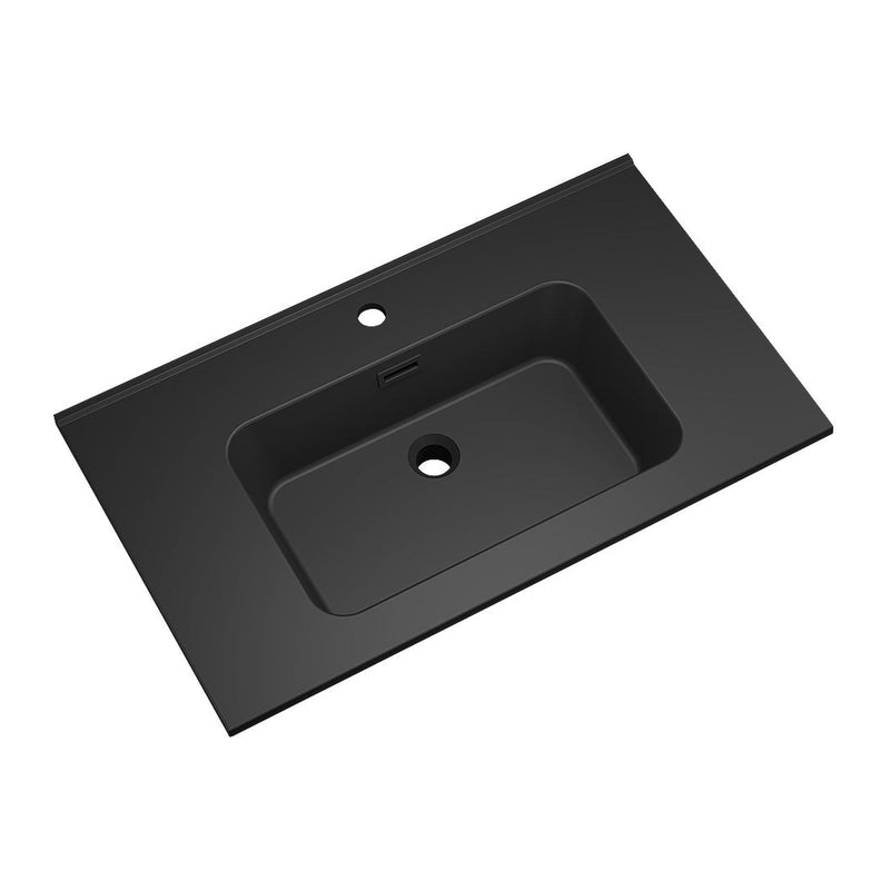 Xellanz Ribbella wastafel 80 cm mat zwart - productfoto