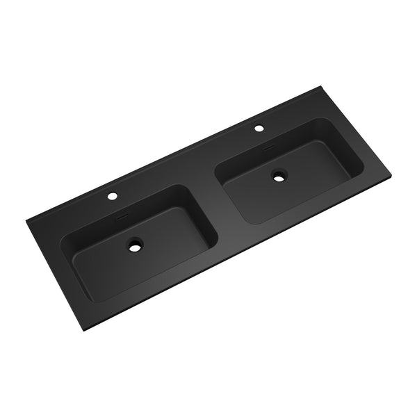 Ribbella lavabo 120 cm marbre synthétique mat noir
