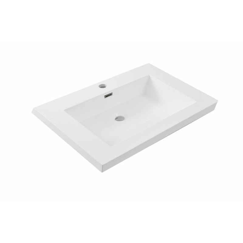 Wiesbaden Vision wastafel enkel met 1 kraangat kunstmarmer 60 cm - productfoto