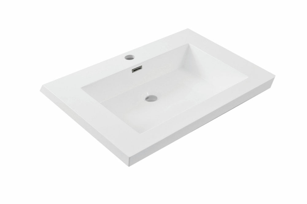 Wiesbaden Vision wastafel enkel met 1 kraangat kunstmarmer 60 cm - productfoto