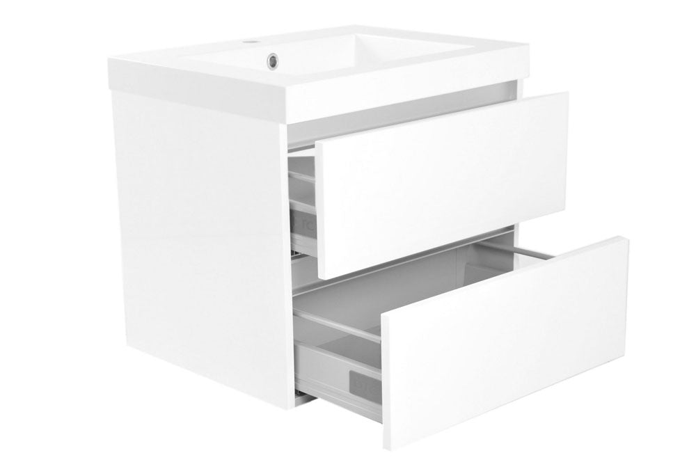 Wiesbaden Vision wastafel enkel met 1 kraangat kunstmarmer 60 cm - productfoto