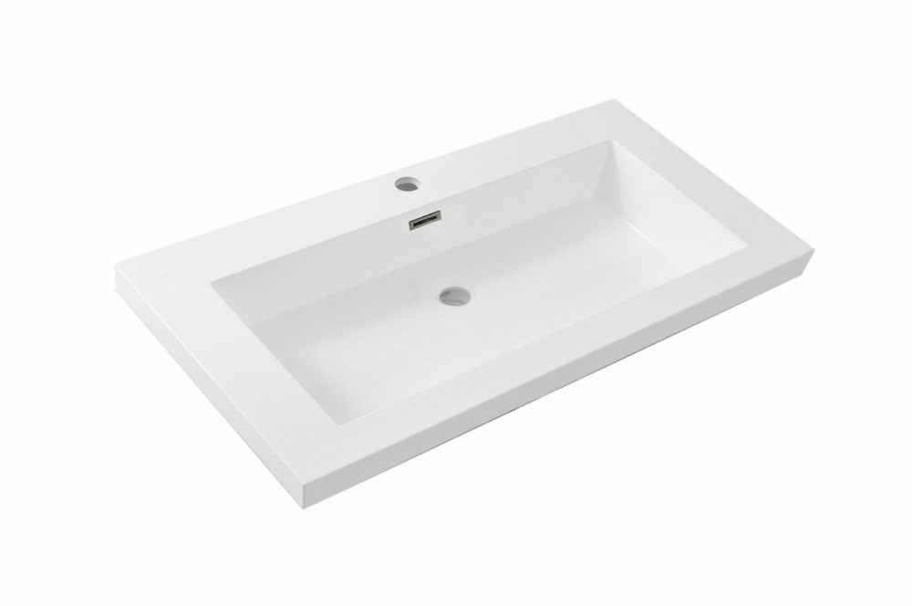 Wiesbaden Vision wastafel enkel met 1 kraangat kunstmarmer 80 cm - productfoto