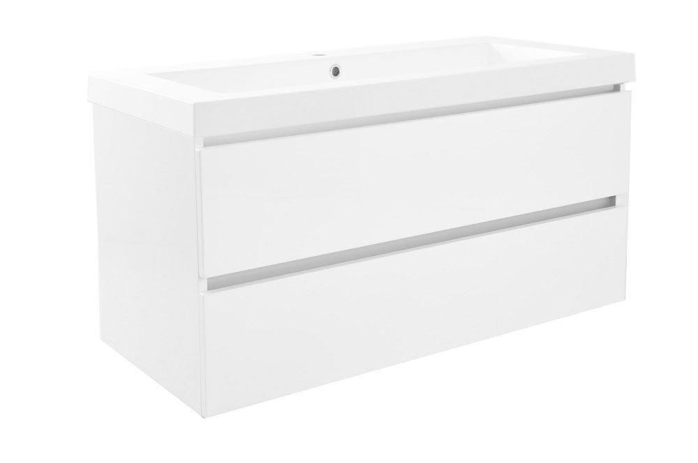 Wiesbaden Vision wastafel enkel met 1 kraangat kunstmarmer 100 cm - productfoto