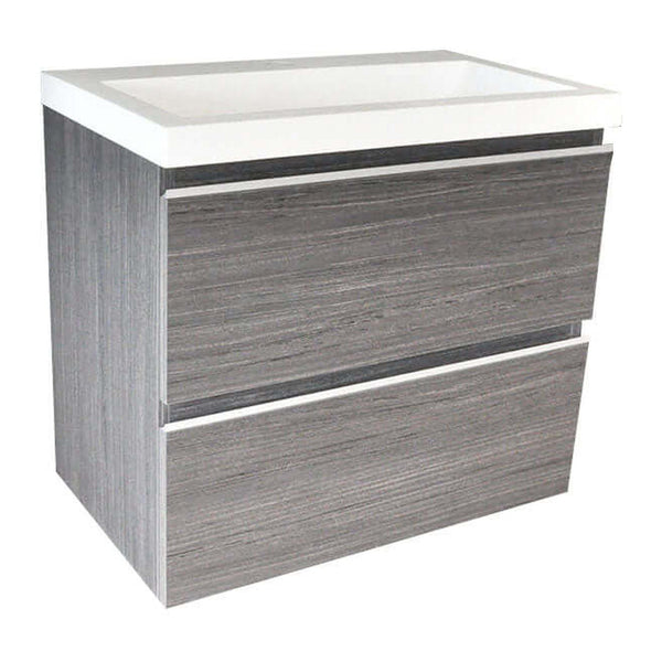 Meuble bas Shall 60 x 36 cm grain de bois gris