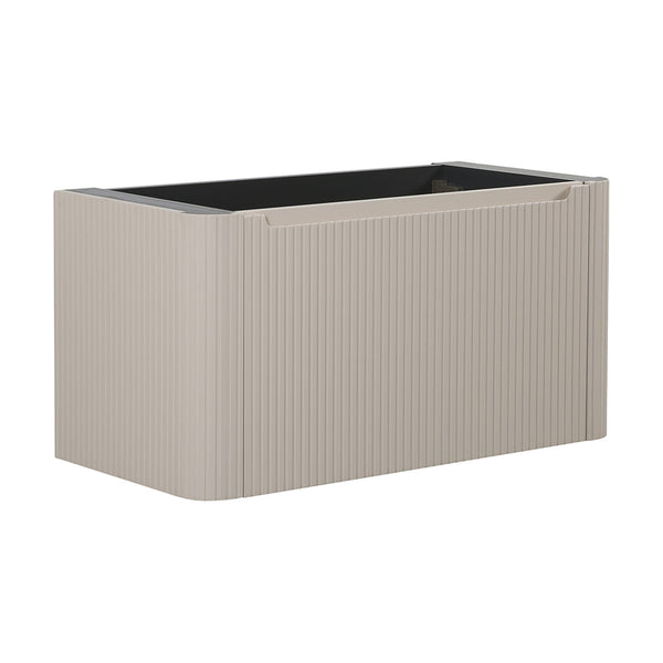 Wiesbaden Sulora onderkast afgeronde hoeken geribbeld met 1 lade 1 uitsparing mat beige